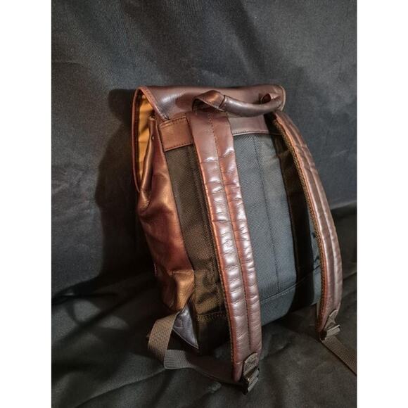 Kenneth Cole Reaction Brown Leather Backpack Laptop Bag Satchel Academia - Picture 7 of 13